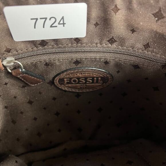 Fossil Maddox Black Leather & Canvas Messenger Crossbody Shoulder Bag Traveler - Picture 7 of 8